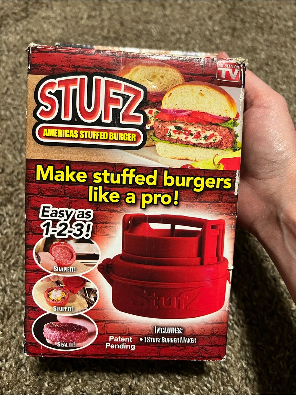 STUFZ Red Stuffed Burger Maker - Make Stuffed Burgers